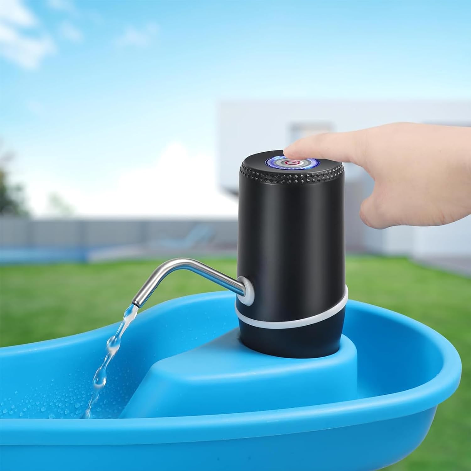 Water Table Pump - 7.9x7.6x13.2cm Small Water Pump for Waters Table, Cordless Fun Summer Outdoor Activities Waters Game Toys |Summer Outdoor Activities & Wateres Game Toys, Silicone Steel Hoses