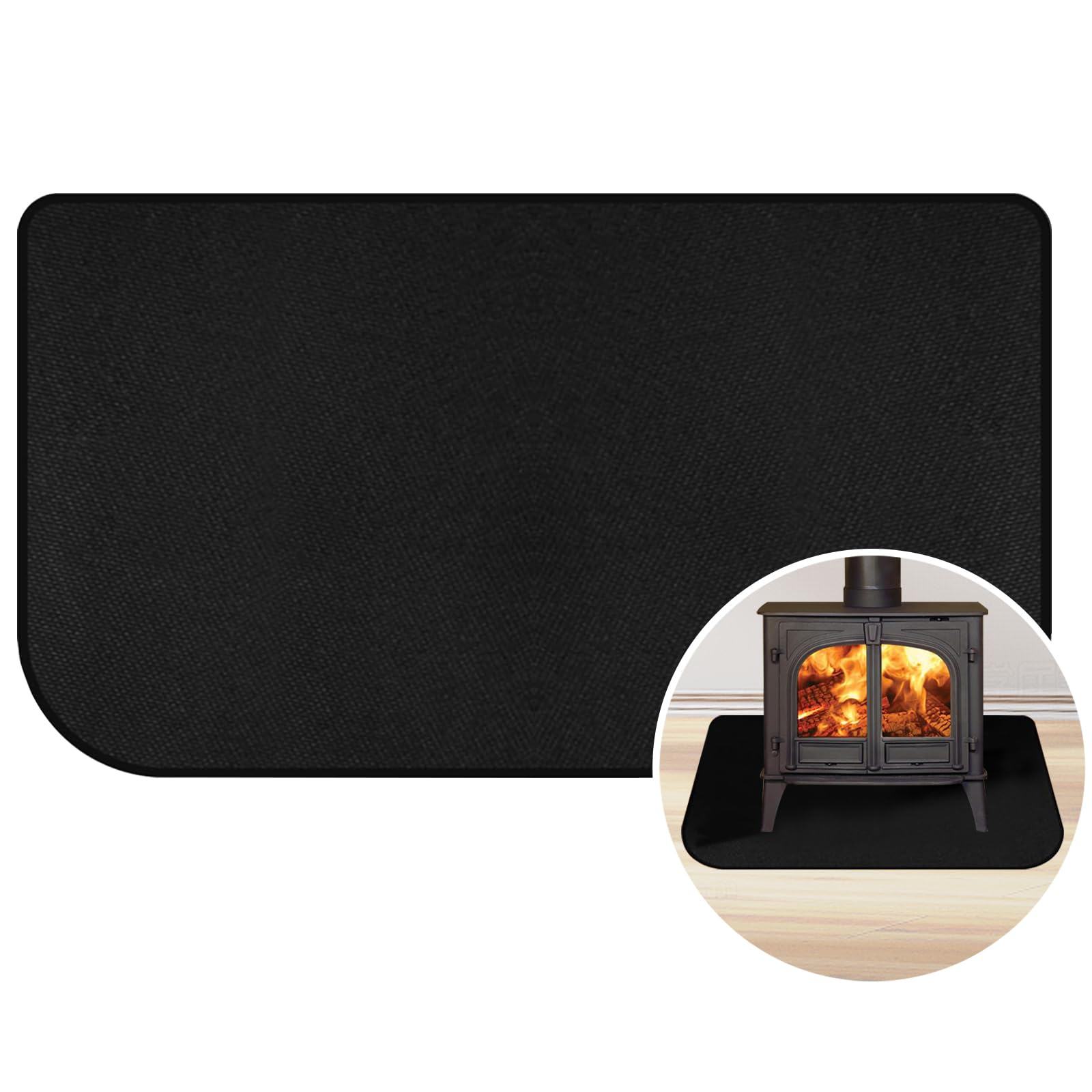 LeadCon Fireproof Fireplace Mat, 70 x 120 cm, Fireproof Mat, Fireproof Mat, Fireplace Mat, Fibreglass Mat, Protects the Lawn Floor from Sparks, Embers