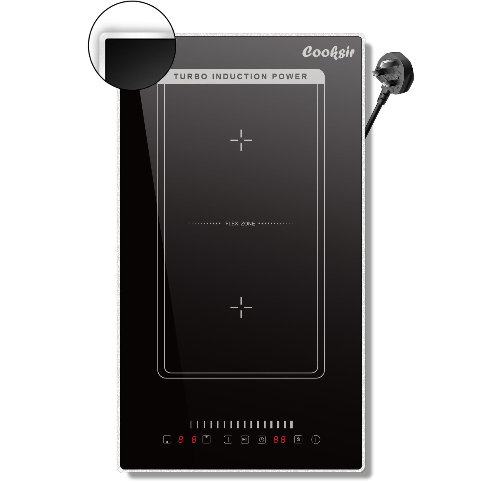 Induction Hob 60CM 4 Zone, Plug in Electric Hob 13 amp 4 ring, 2800W Electric Induction Hob 220V, Cooking Hob 60CM with Flexible Zone, Kitchen Hob with 99-Min Timer, Safety Lock — view 8