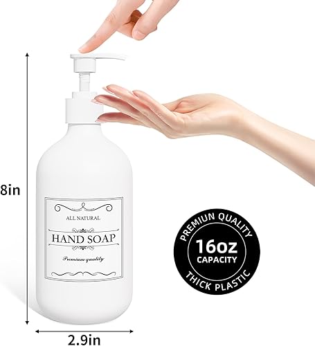 Miniatura 3 de Juego de 2 dispensadores de jabón blanco, dispensador de jabón para cocina y baño, manos y platos