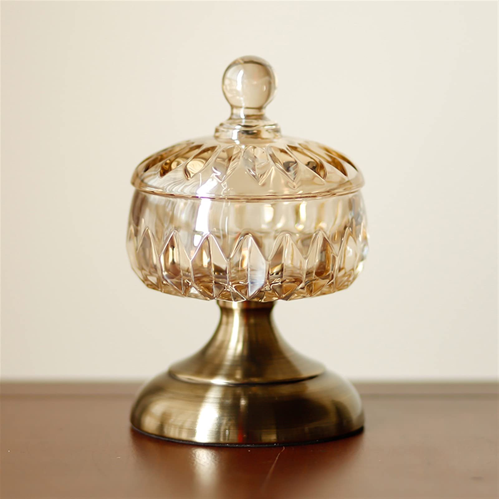 Sucrier avec Couvercle, sucrier, Plat à Bonbons en Cristal, Pot en Verre avec Couvercle, sucrier décoratif, récipients de Stockage des Aliments en Verre, diamètre 4,3 Pouces