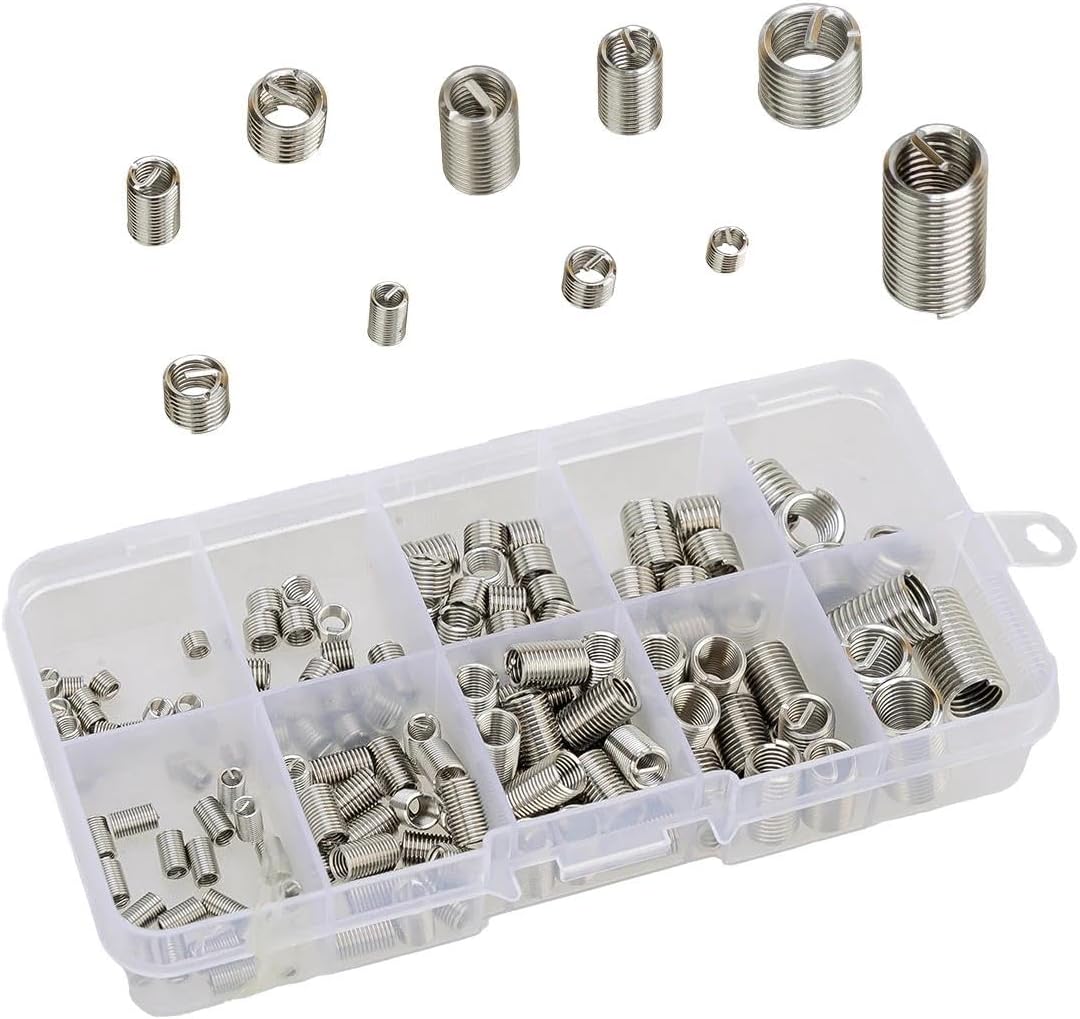 SELCAR 150pcs Silver Universal Car M3 M4 M5 M6 M8 Rivet Nut Helicoil Thread Repair Insert Kit Stainless Steel