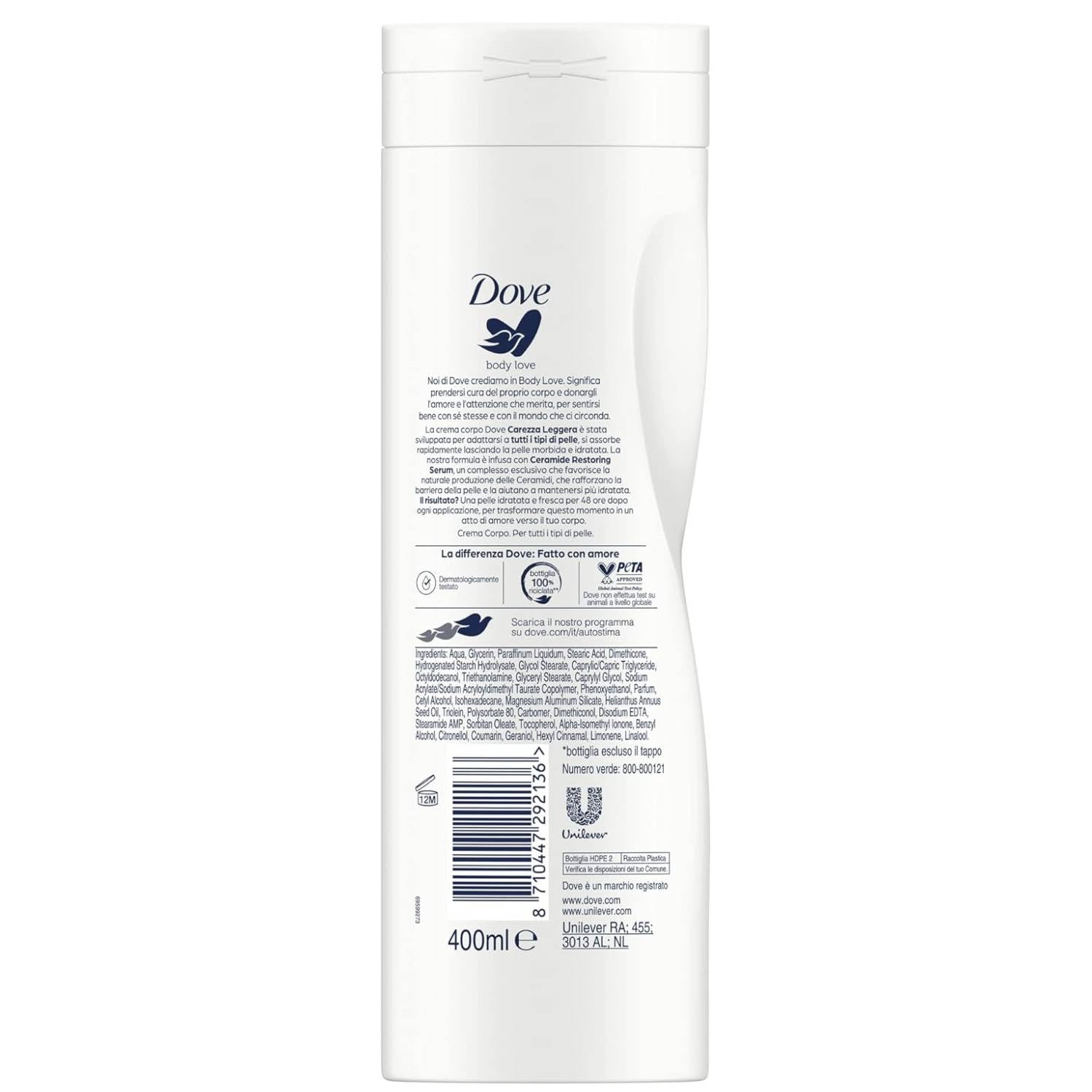 Dove Crema Corpo Body Love Coccola Intensa Idratante e Nutriente Per Pelli Molto Secche 400 Ml (12)