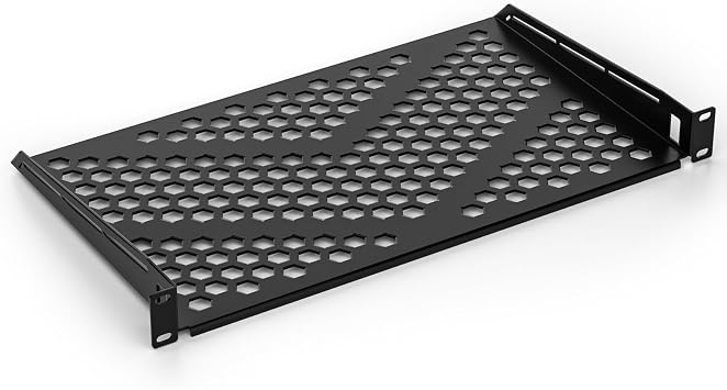 1U Rack Shelf, Vented Cantilever Universal Rack Mount Shelf, 10.5" Deep, Heavy-Duty Server Rack Shelf for 19" Equipment Rack & Cabinet, 60 lbs Capacity