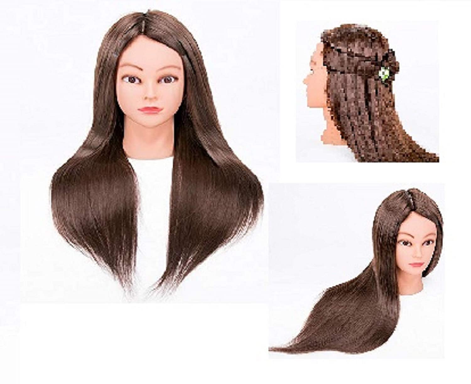Hair Dummy For Hair Styling Practice/Salon Mannequin For Hairstyle Practice DARK BROWN