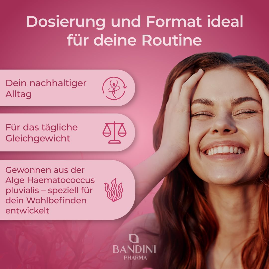 Bandini® Astaxanthin 8mg 240 Tabletten für 8 Monate (1 Tablette pro Tag) | | Hochdosiert 8 mg pro Tablette | Natürliches Astaxanthin aus Haematococcus Pluvialis Algen | Magnesiumstearatfrei, GMO-frei