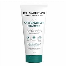 Dr. Sakhiya’s Anti-Dandruff Shampoo with V-Chem Sil & Amino Acids (120ml) – Dermatologist Formulated for Itchy Scalp Relief | Paraben-Free | Contains Botanical Extracts | For Men & Women (Pack of 1)