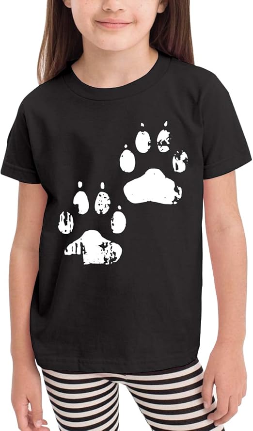Amazon.com: Short Sleeve Dog Paw Print T-Shirts for Girls, Fashion Tunic Tops, 2-6T: Clothing 