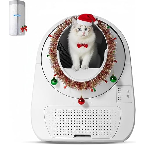 CATLINK Self Cleaning Cat Litter Box, Auto Safety Sensors for Multiple Cats 3.5～22 pounds, Double Odor Removal with Trash Bags(Young Version)