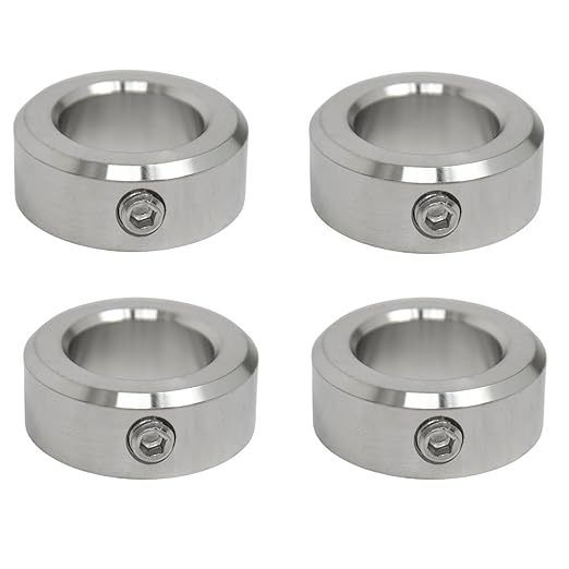 Jeremywell 3/8" Bore Stainless Steel Set Screw Shaft Collar OD 3/4" Width 3/8" (4 PCS)