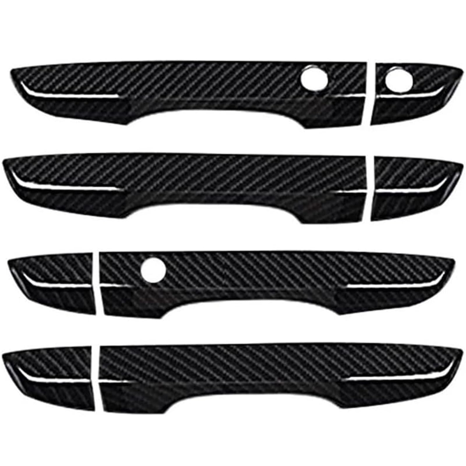 Glymzoi Cabon Fiber Car Exterior Door Handles Car Left Exterior Door Handle 4Pcs Covers With Keyless Entry Handles For Civic 10Th 2016-2019(Cabon Fiber)