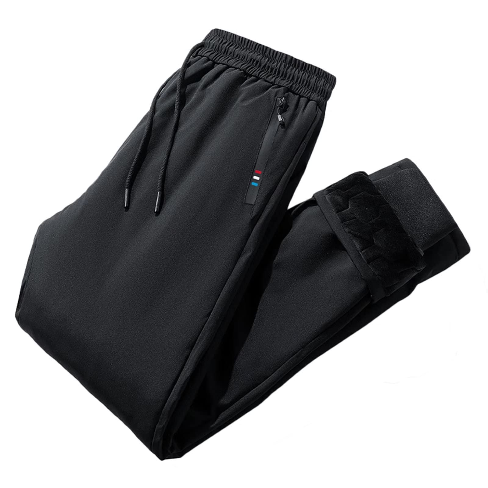 Pantalon Polaire pour Hommes Joggers Hiver Thermique Pantalon Chaud Pantalon de survêtement Bas de Jogging pour la Course Fitness Workout Casual