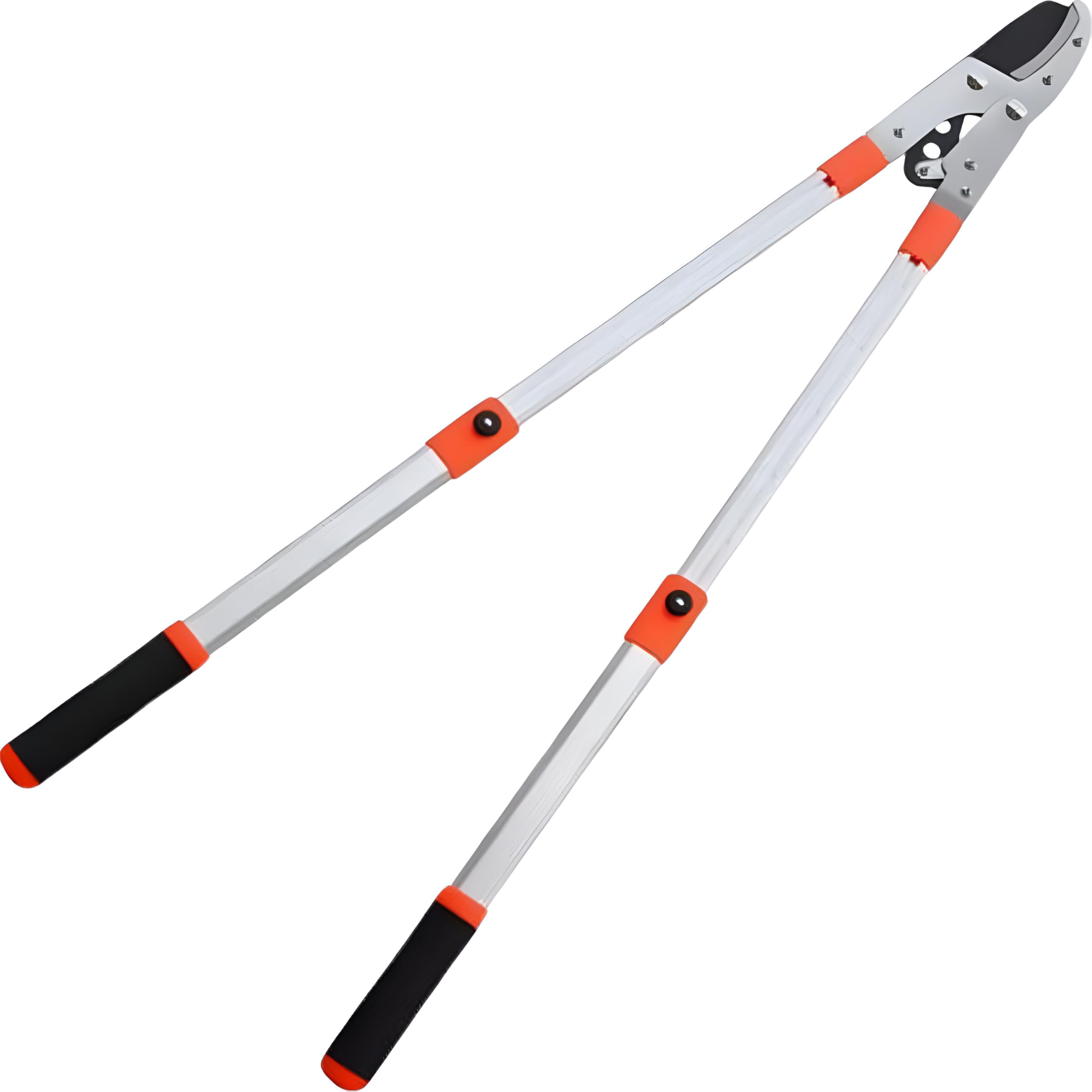 Ntek Red Telescopic Ratchet Anvil Loppers—Heavyduty Extendable Garden Loppers With Sharp C50 Blade—Tree Branch Cutter & Pruner—Lightweight Telescopic Handles With Labor-Saving Ratchet Mechanism (Red)