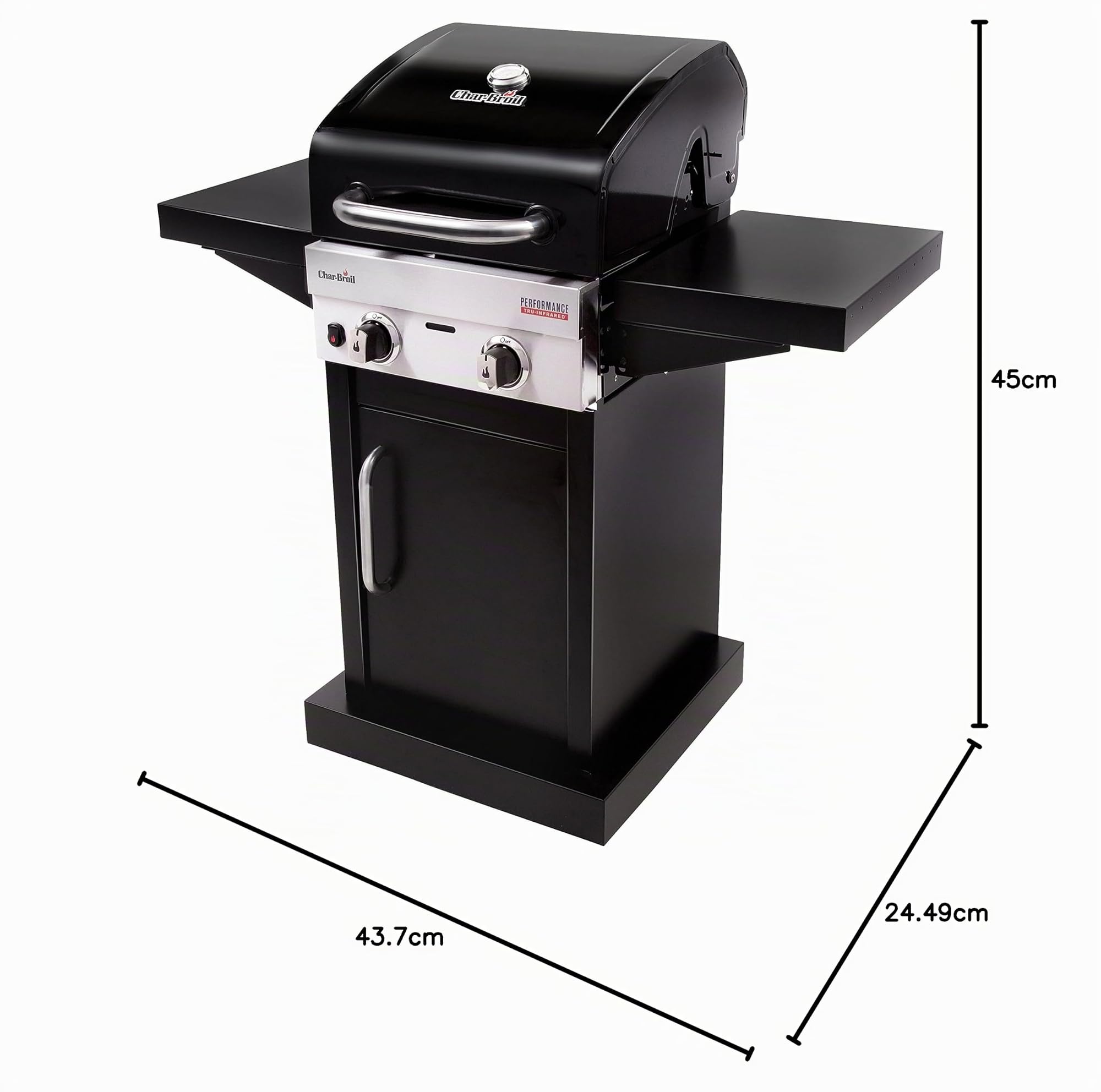 Char-Broil Barbacoa de Gas Performance 220 B - Barbacoa a gas con 2 quemadores de acero inoxidable y TRU-Infrared Technology - Ideal para cocinar al aire libre, jardín y patio