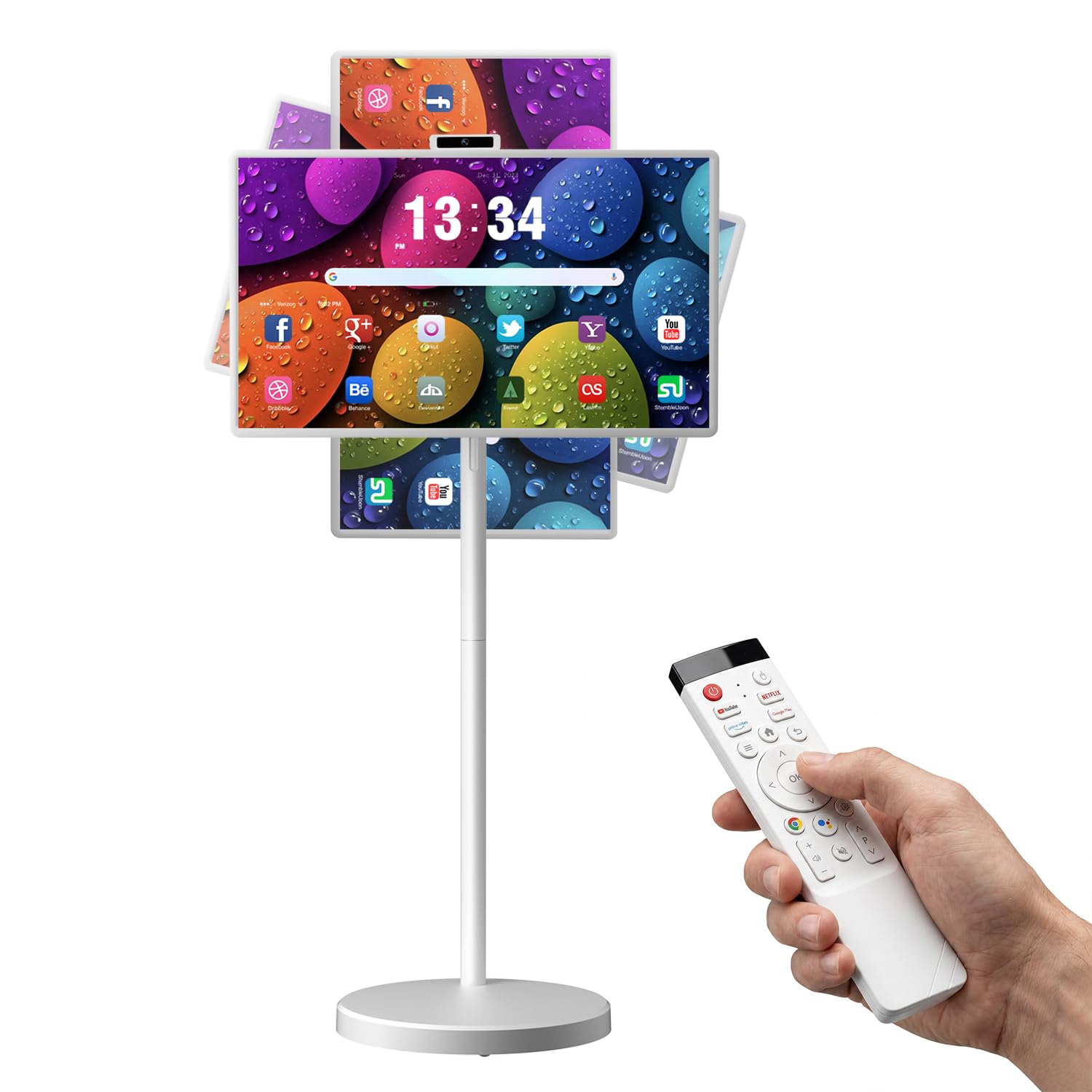 Housedar 32 Inch FHD Smart Portable TV, Touch Screen with 38400mAh Battery