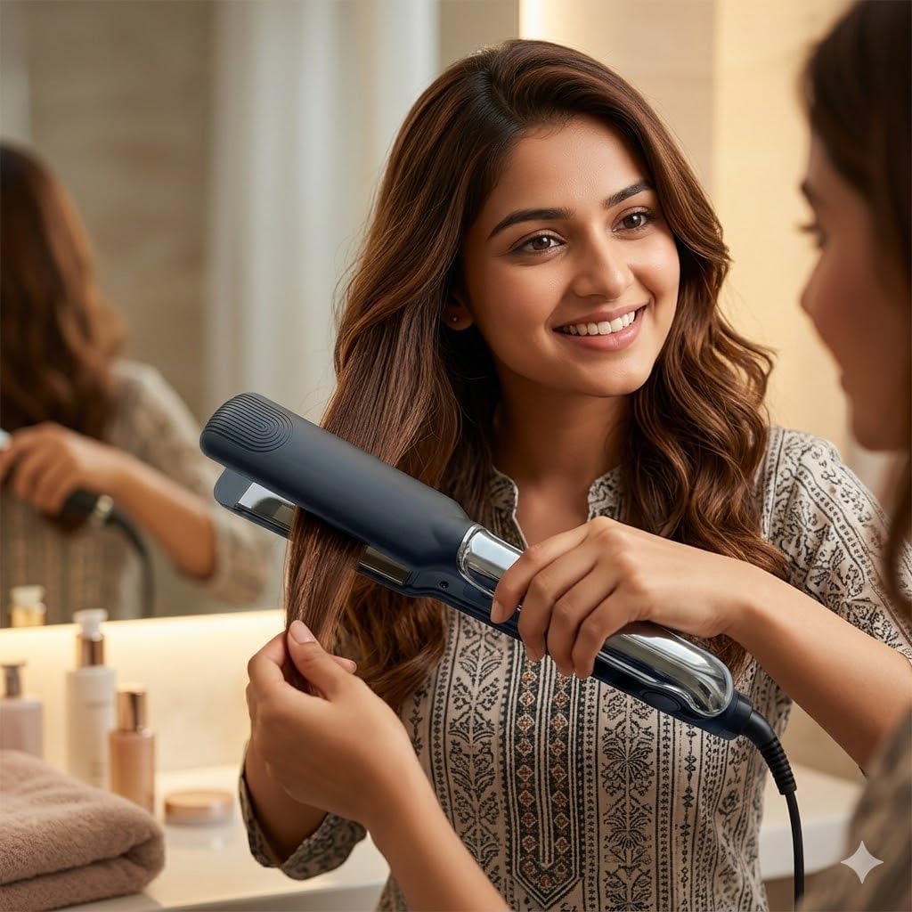 Pro Ion Hair Straightener for Women, Ceramic & Tourmaline Titanium Plates, 30s Fast Heating, Adjustable Temperature (140°F–450°F), Anti-Frizz Ionic Flat Iron for All Hair Types-image-45