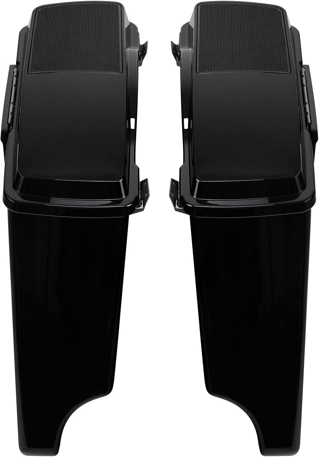 TCMT 5" Stretched Extended Saddlebags 6X9 Speaker Lid Latches Fits For Harley 1994-2013 Touring CVO Road Glide Road King Street Glide Electra Glide Ultra Classic 1994-2013 Vivid Black