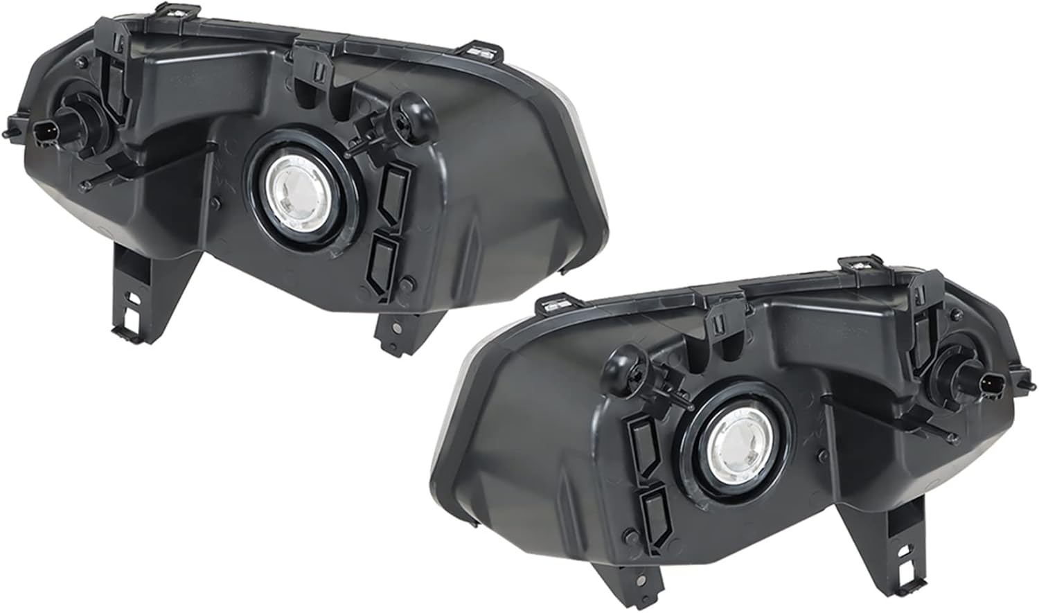 Headlights Assembly Halogen Headlamps LH & RH Clear Lens Chrome Replacement for 2006-2011 HHR