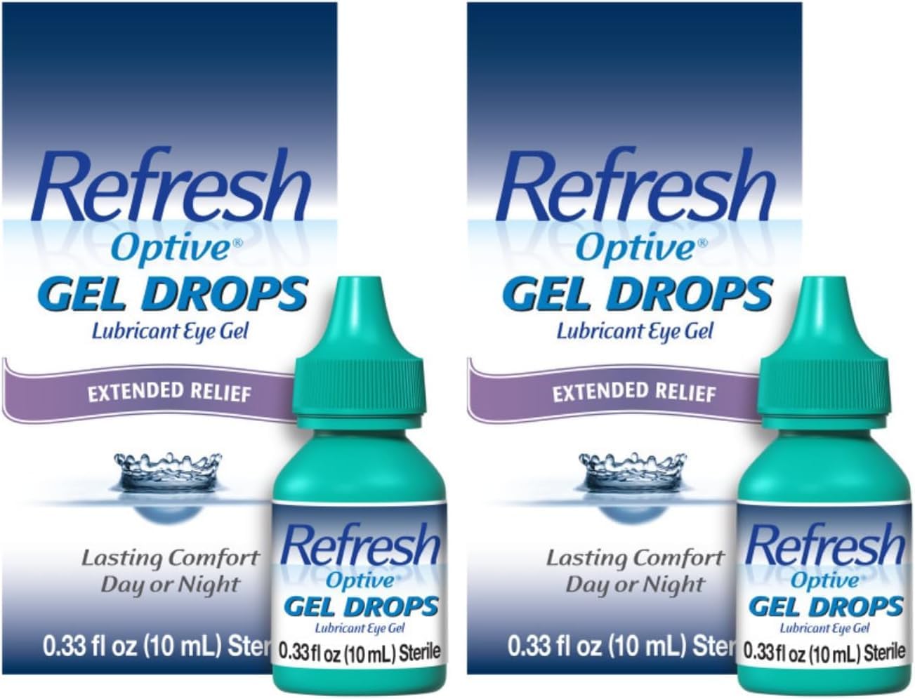 Refresh Optive Gel Drops Lubricant Eye Gel for Dry Eyes, 0.33 Oz Sterile (Pack of 2)