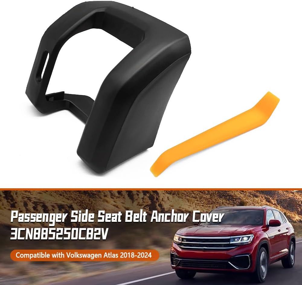 Seat Belt Anchor Cover Passenger Side Fit for VW Atlas 2018-2025 Replace 3CN-885-250-C-82V Belt Cover Seat Trim Black