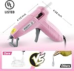 WORKPRO Mini Hot Glue Gun Kit with 20pcs Glue Sticks, Lightweight Fast Heating Hot Melt Glue Gun for Craft, School Art, DIY, Home Repairs, Pink
