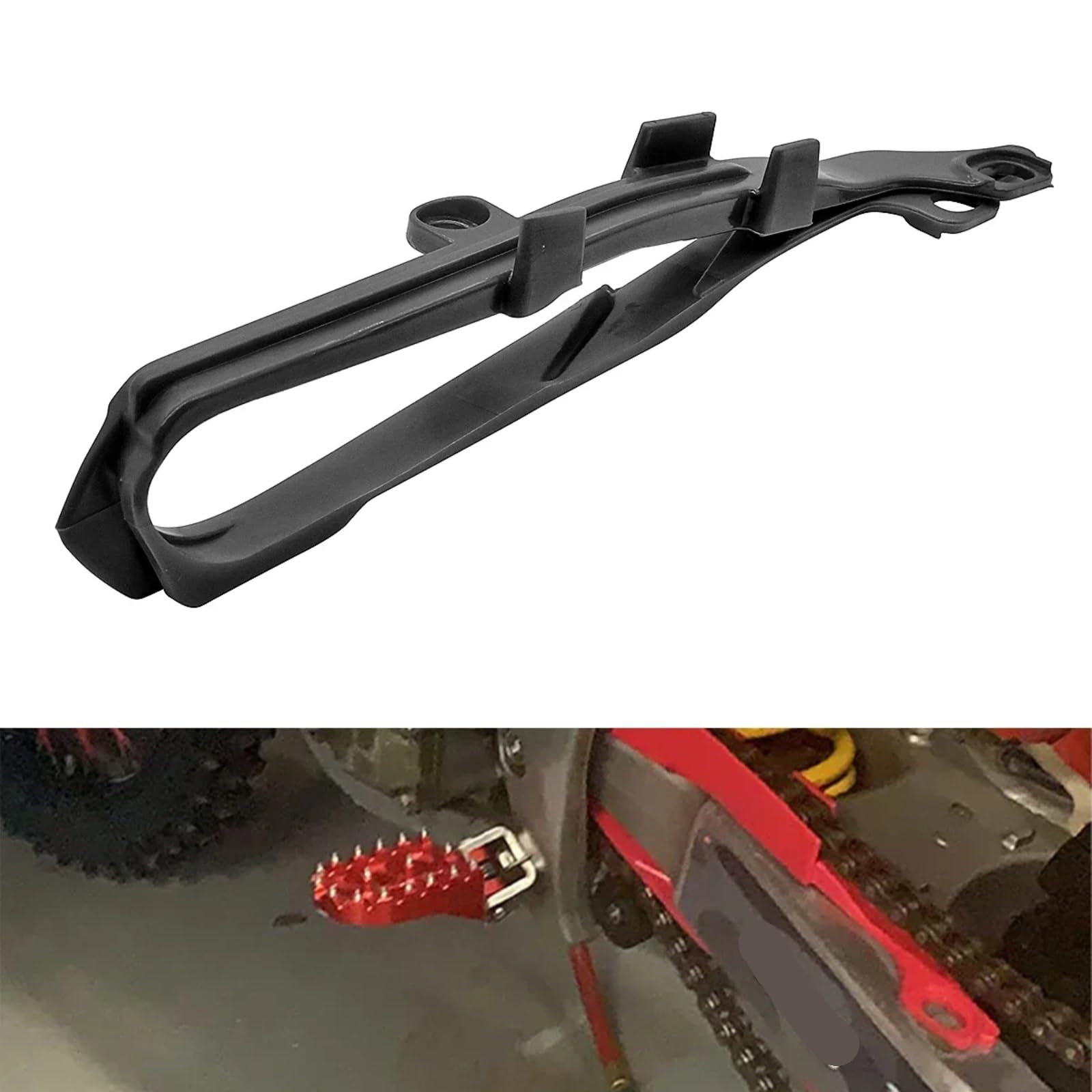 Tendicatena Moto Compatibile Con CR250R 2000-2007 Dispositivo Di Protezione Guida Guida Catena Moto Per Enduro Dirt Pit Bike Kit Protezione Rulli Catena Pro(Black)