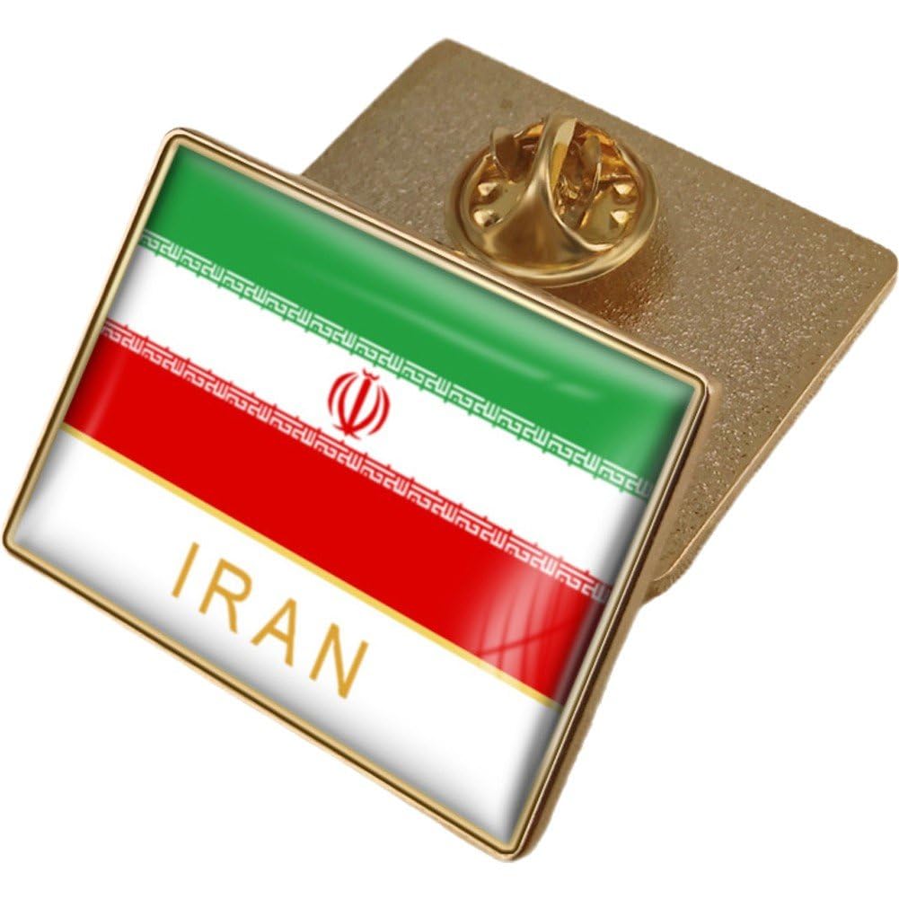 Uzztfa Style 4 Iran Flag Lapel Pin Country Flag Brooch Pin Badge Travel Brooch Souvenir Pin For Hat Clothes Backpack