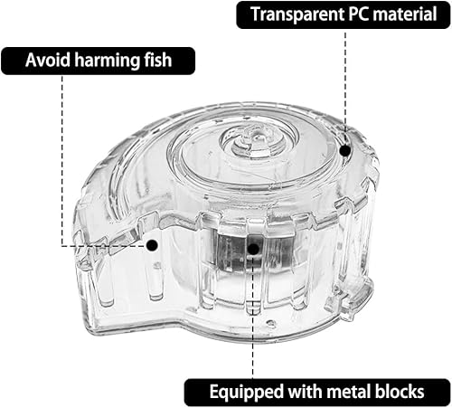 Miniatura 3 de DONGKER Acuario Planaria atrapador, atrapador de sanguijuela transparente con bloque de metal y línea de pesca para acuario pecera