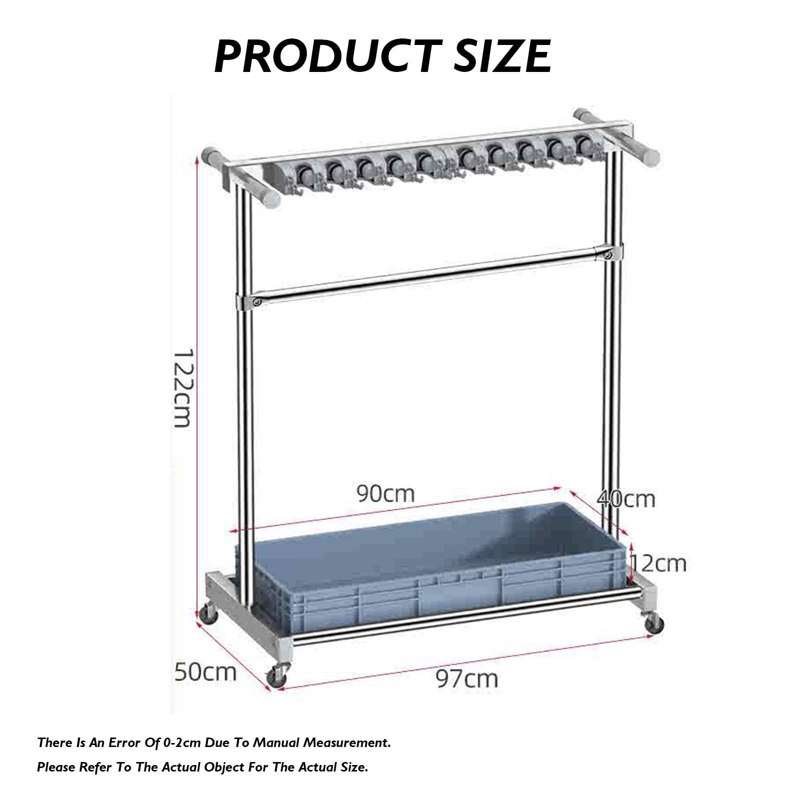 Estante para Escobas Y Fregonas - Organizador De Pie con 24 Ganchos Y 10 Ranuras para Armario, Garaje, Jardín, Escuela, Fábrica - Solución De Almacenamiento Extraíble,Grey-122x97x50cm