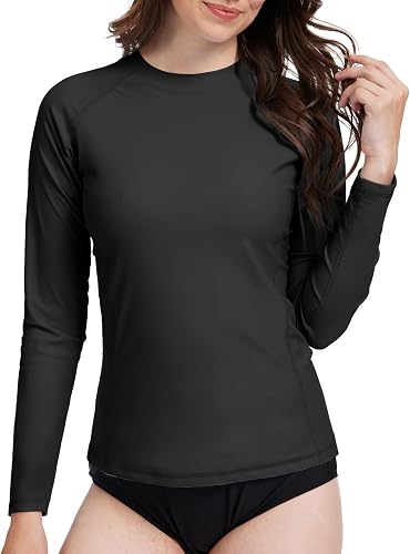 MEETWEE Rash Guard Mujer UPF 50+ Sudadera de Natación y Surf con Protección UV,Manga Larga/Corta,para Deportes Acuáticos