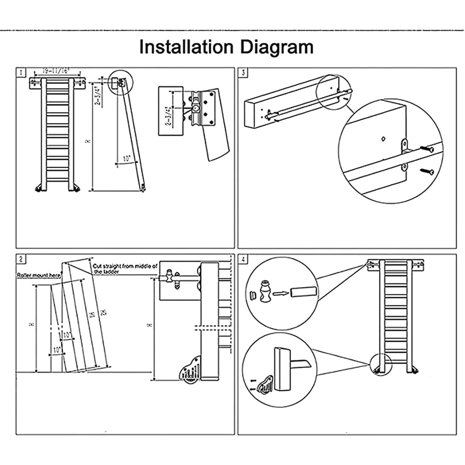 Kit De Herrajes Para Escalera Corredera De Biblioteca Con Ruedas De 3,3 Pies A 20 Pies (sin Escalera) Riel/riel Redondo + Accesorios De Extensión, Para El Hogar/interior/lo(Size:8ft/244cm Track Kit)
