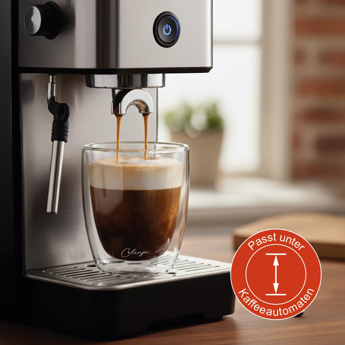 Szklanki do kawy z podwójnymi ściankami do cappuccino – zestaw 2 szt. 250 ml – wysokiej jakości szklanki do cappuccino – szkło odporne na zarysowania – szkło borokrzemowe – nadają się do mycia