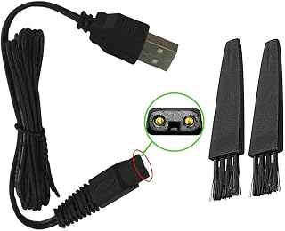 Electric Shaver Charge for SOLO Rechargeable Full Body Hair Trimmer Shaver and Groomer Replacement Charge Line 5V USB Shaver Power Cord (Charger+2 Cleaning Brushes)