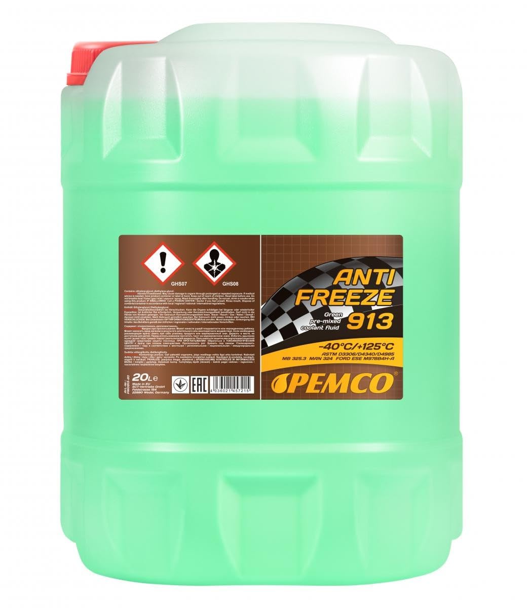 Radiateur antigel 913 g11 à jusqu'à -40 °c vert pemco 20 l