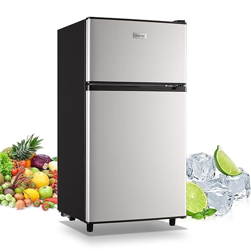 Compact Refrigerator 3.5 Cu.Ft, 2 Door Design,Adjustable Thermostat, Adjustable Removable