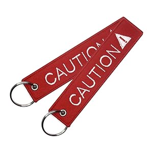Amazon | [keychain] CAUTION 注意 キーチェーン キーホルダー