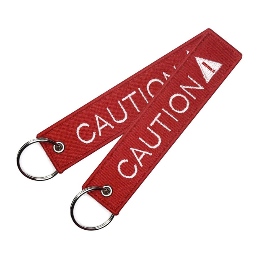 Amazon | [keychain] CAUTION 注意 キーチェーン キーホルダー