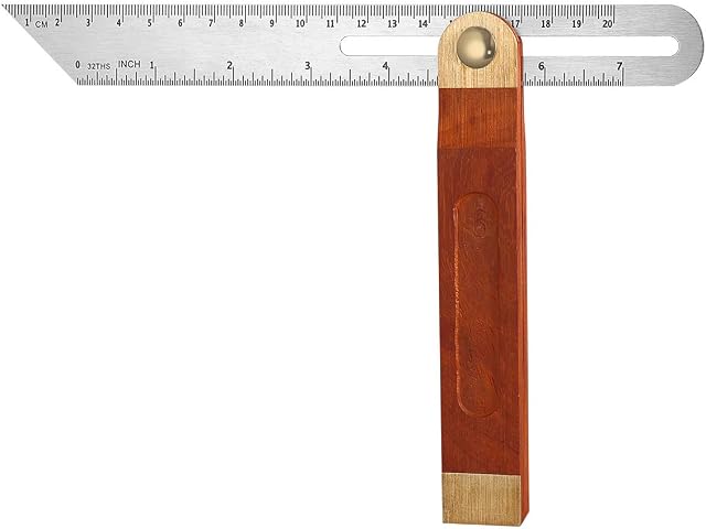 OUNONA 9-Inch Sliding T-Bevel with Hardwood Handle Stainless Steel Blade Ruler for Craftsman Builder Carpenter Architect Engineer