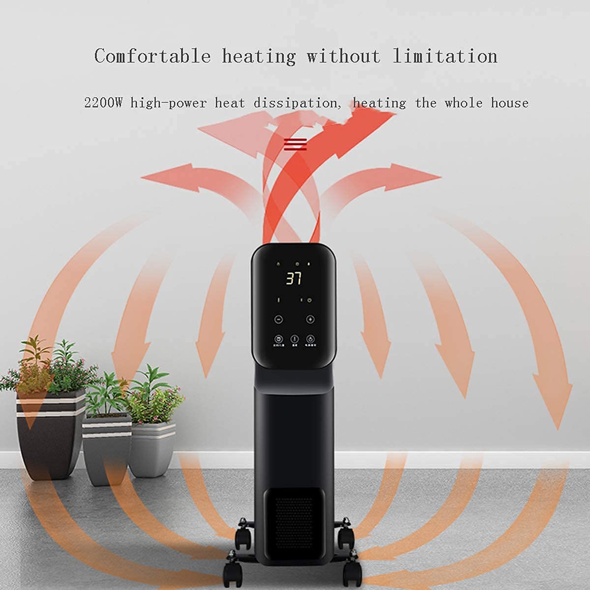 Radiatore a olio digitale 13 alette 2,5 KW Radiatore a olio digitale con telecomando e display per asciugatura Scaldabagno elettrico portatile a riscaldamento rapido -Timer 12 ore Protezione