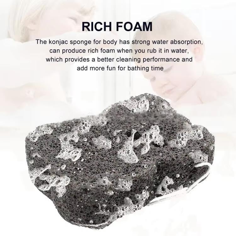 Image of Baby Sponge for Bathing, Konjac Natural Organic Bath Sponge for Infants, Plant-Based, 3-Pack Bear Shape