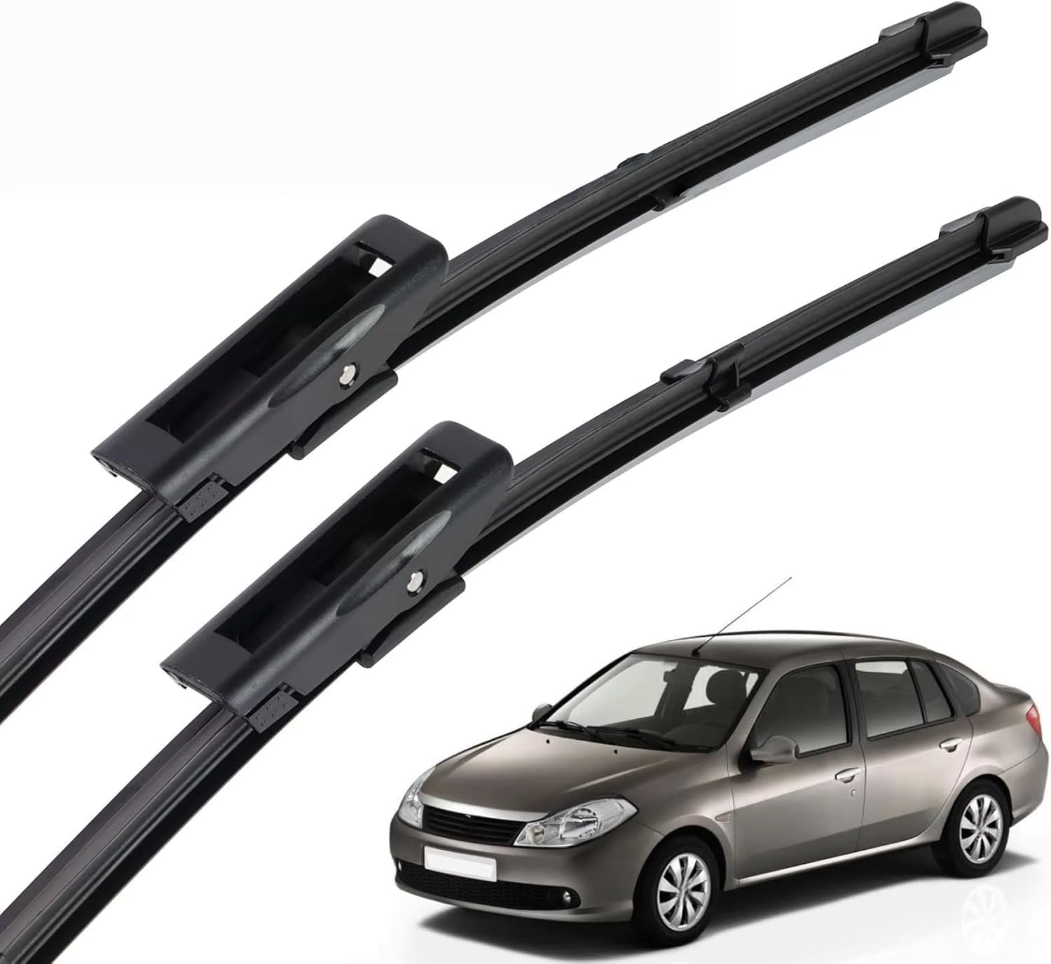 nwsplmy Front Windscreen Wiper for Renault Symbol Thalia MK2 2008-2013 24"+16", Silent All-Season Replacement Blades Streak-Free Easy Install