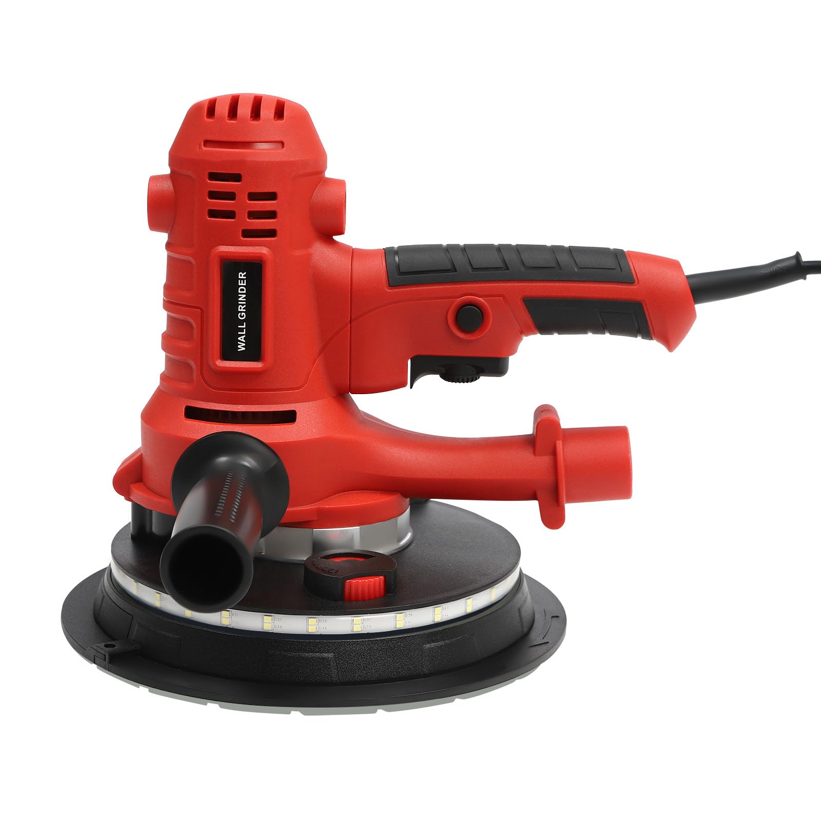 Smerigliatrice per muro a secco con aspirazione, 1200 W, 1200-2500 RPM, set blocchi abrasivi aspirazione LED, levigatura senza polvere