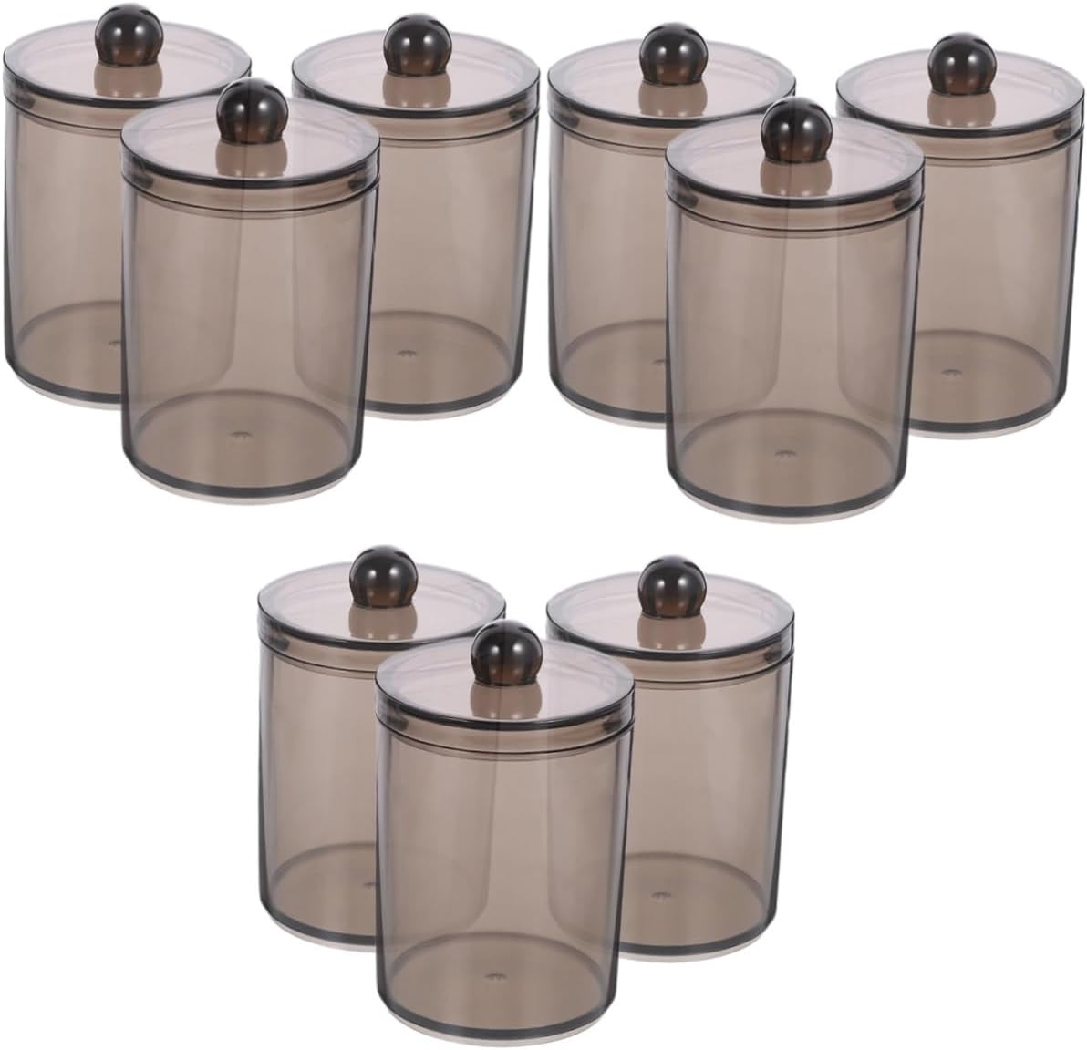 9pcs Cotton Swab Holders with Lid Compact Bathroom Organizer for Cotton Pads Toothpicks and Items Transparent Storage Containers for Home Use