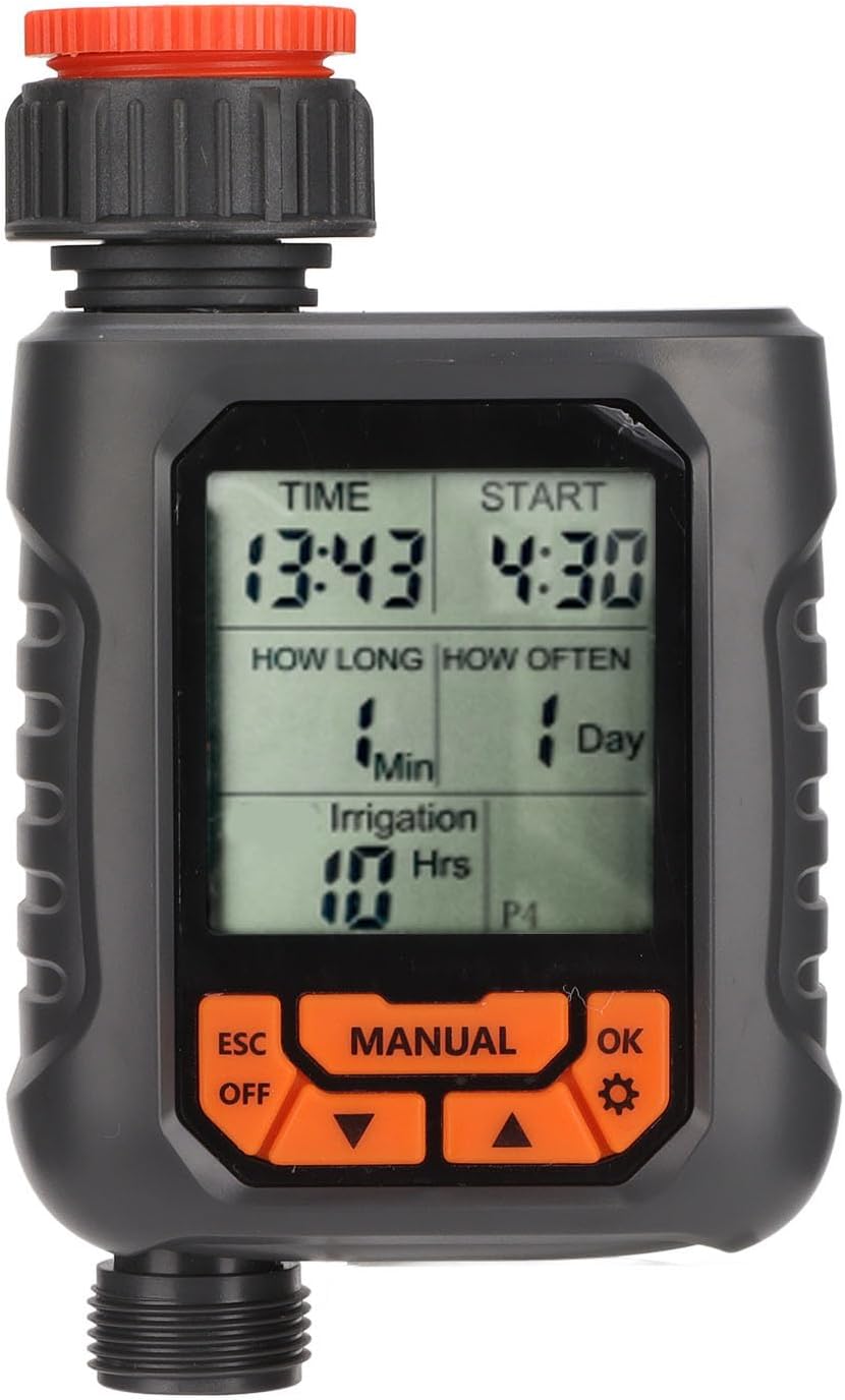 Sprinkler Timer with Long Range Control: Large LCD Screen Digital Timer for Water Hose, Suitable for Patios