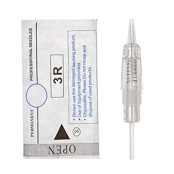10PCS 1RL Permanent Makeup Clear Tattoo Needle Cartridges for Eyebrow Tattoo Machine (1R)