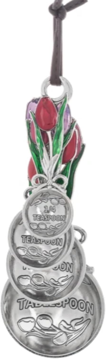 Ganz Easter Tulip Tableware Measuring Spoons, Set of 4, Kitchen Accessories, EA16602