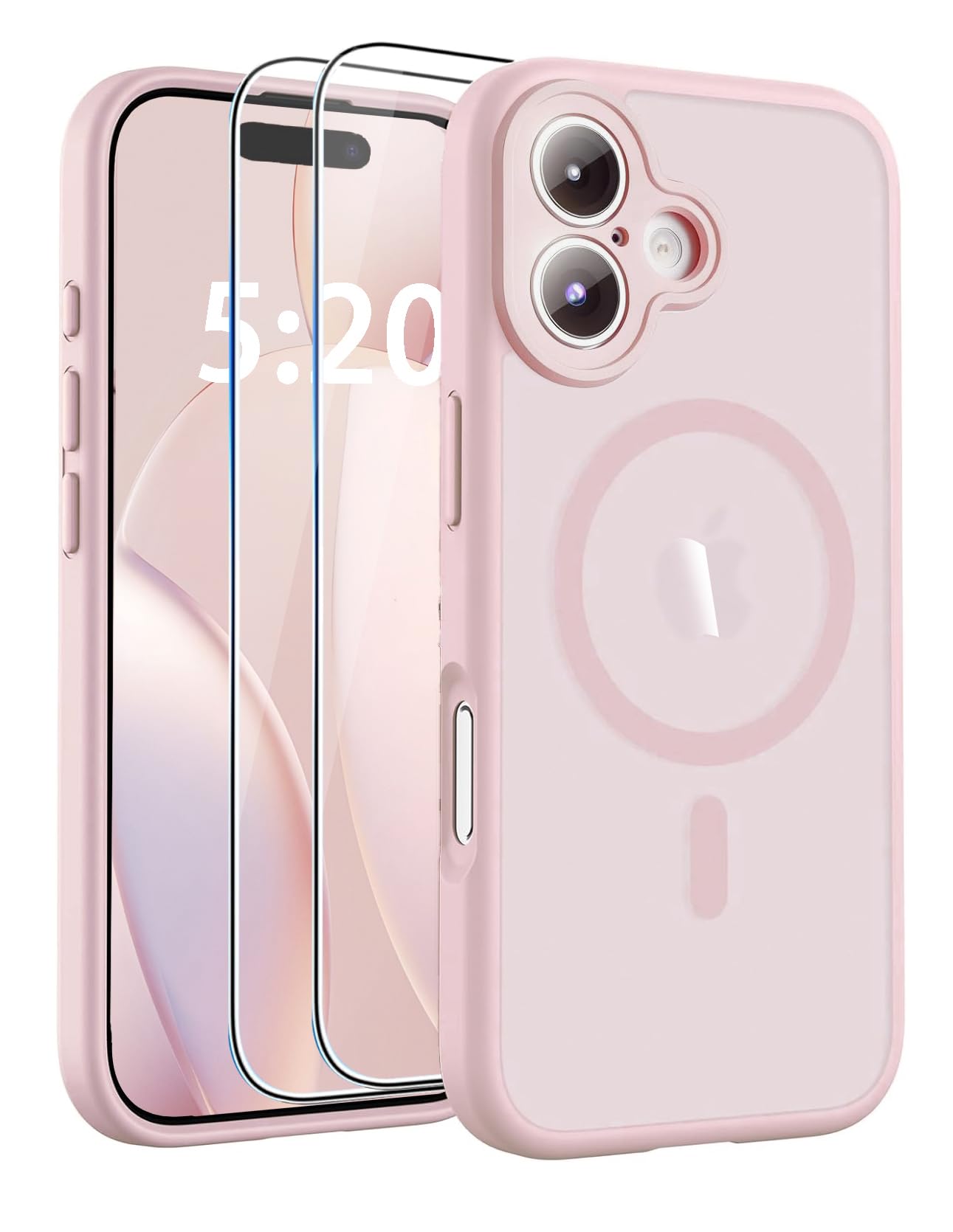 Handyhülle für iPhone 17 Hülle Kompatibel mit MagSafe mit 2 Stück 9H Panzer Schutz Glas, Vollständiger Kameraschutz, Eingebauter Magnetring, Matt Transluzent Schutzhülle für iPhone 17, Schwarz