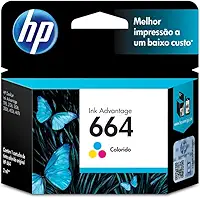 Cartucho de Tinta HP 664 Colorido Original (F6V28AB) Para Impressora Deskjet 2136, 2676, 3776, 5076, 5276