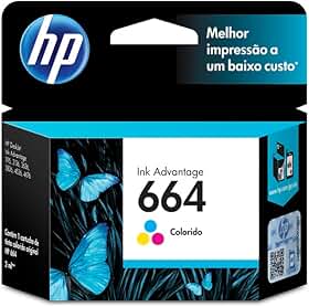 Cartucho de Tinta HP 664 Colorido Original (F6V28AB) Para Impressora Deskjet 2136, 2676, 3776, 5076, 5276