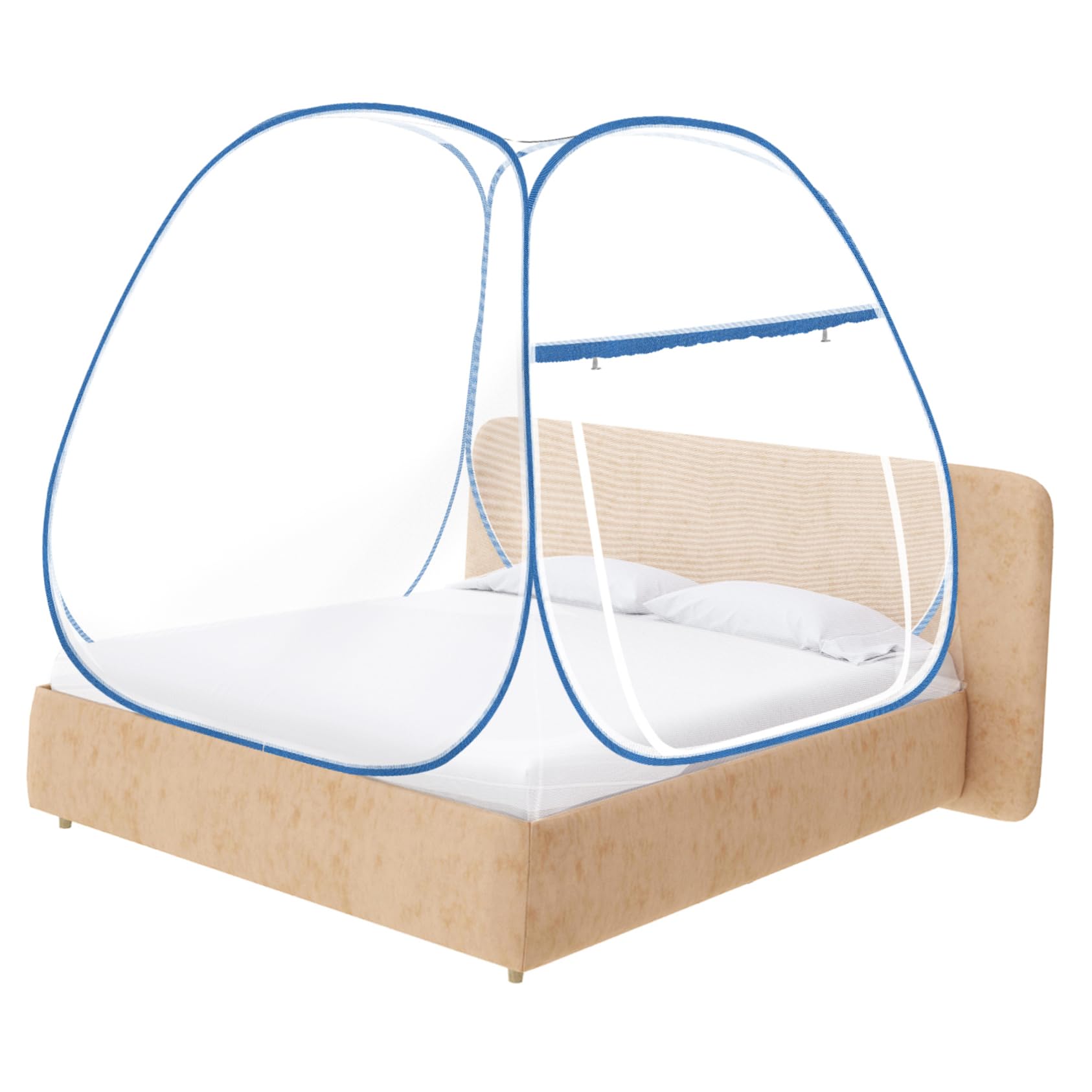 Tente Moustiquaire Pliable pour Lit Filet avec Ouverture Supérieure Large Facile à Installer Transporter